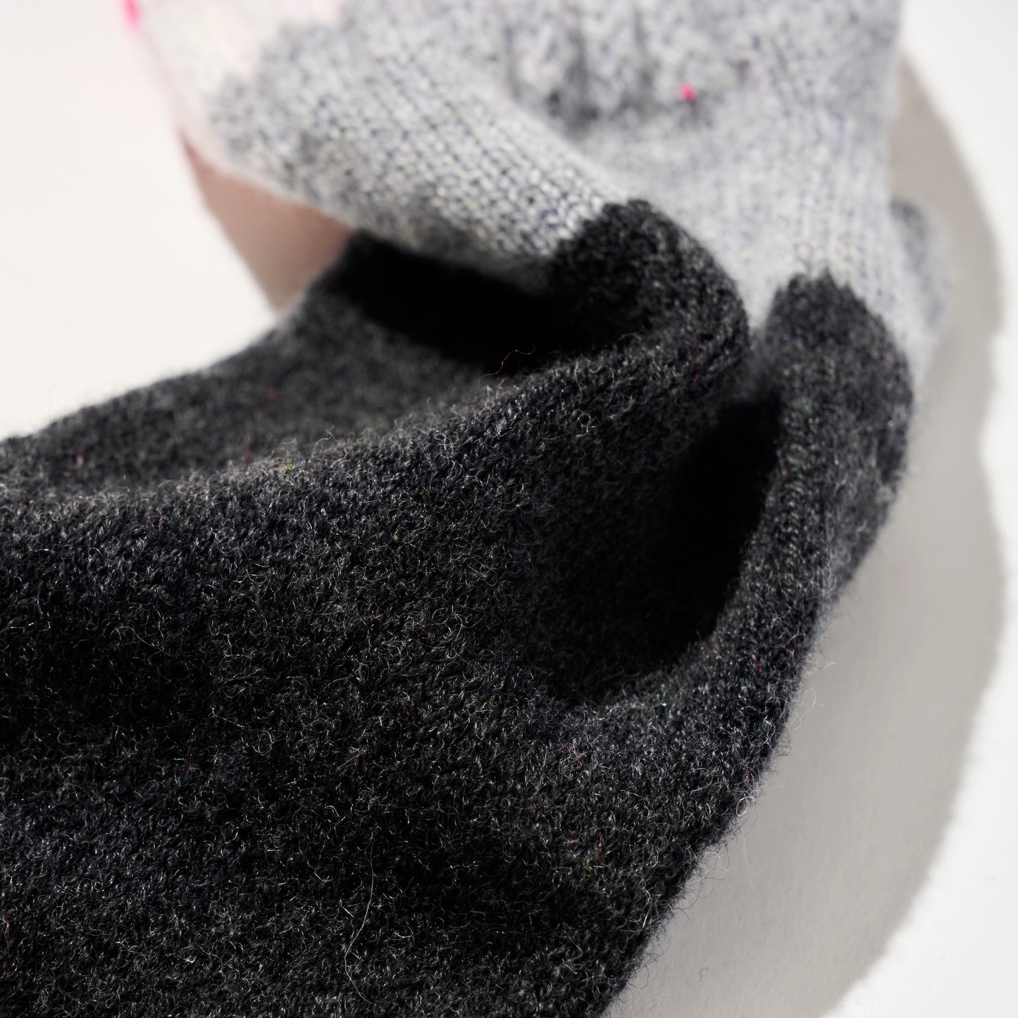 メリノウール ボーダールーズソックス / ピンク